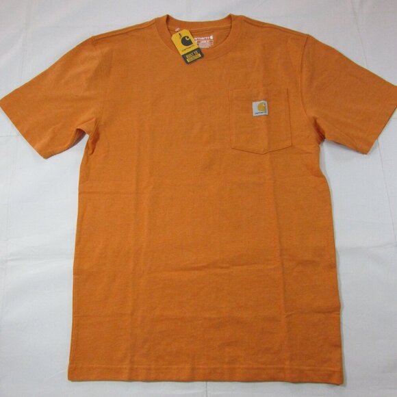 Carhartt Men's Short Sleeve Loose Fit Heavyweight Pocket T-Shirt Marmalade Heath - Picture 1 of 2